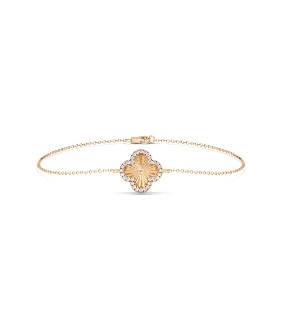 Fluted Clover Diamond Bracelet media