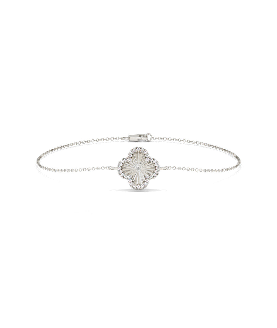 Fluted Clover Diamond Bracelet media