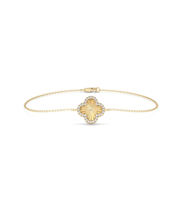 Fluted Clover Diamond Bracelet media