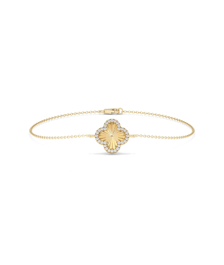 Fluted Clover Diamond Bracelet media