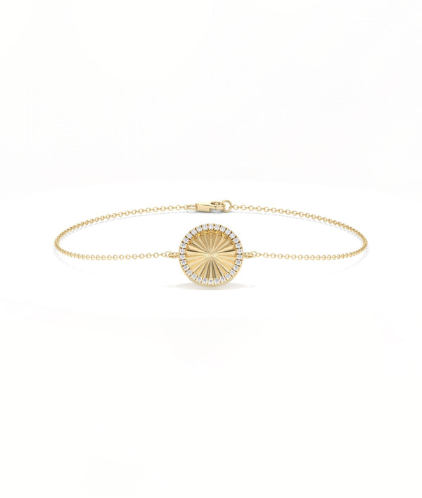 Fluted Coin Diamond Bracelet media