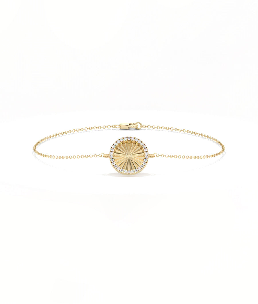 Fluted Coin Diamond Bracelet media