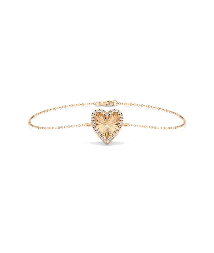 Fluted Heart Diamond Bracelet media