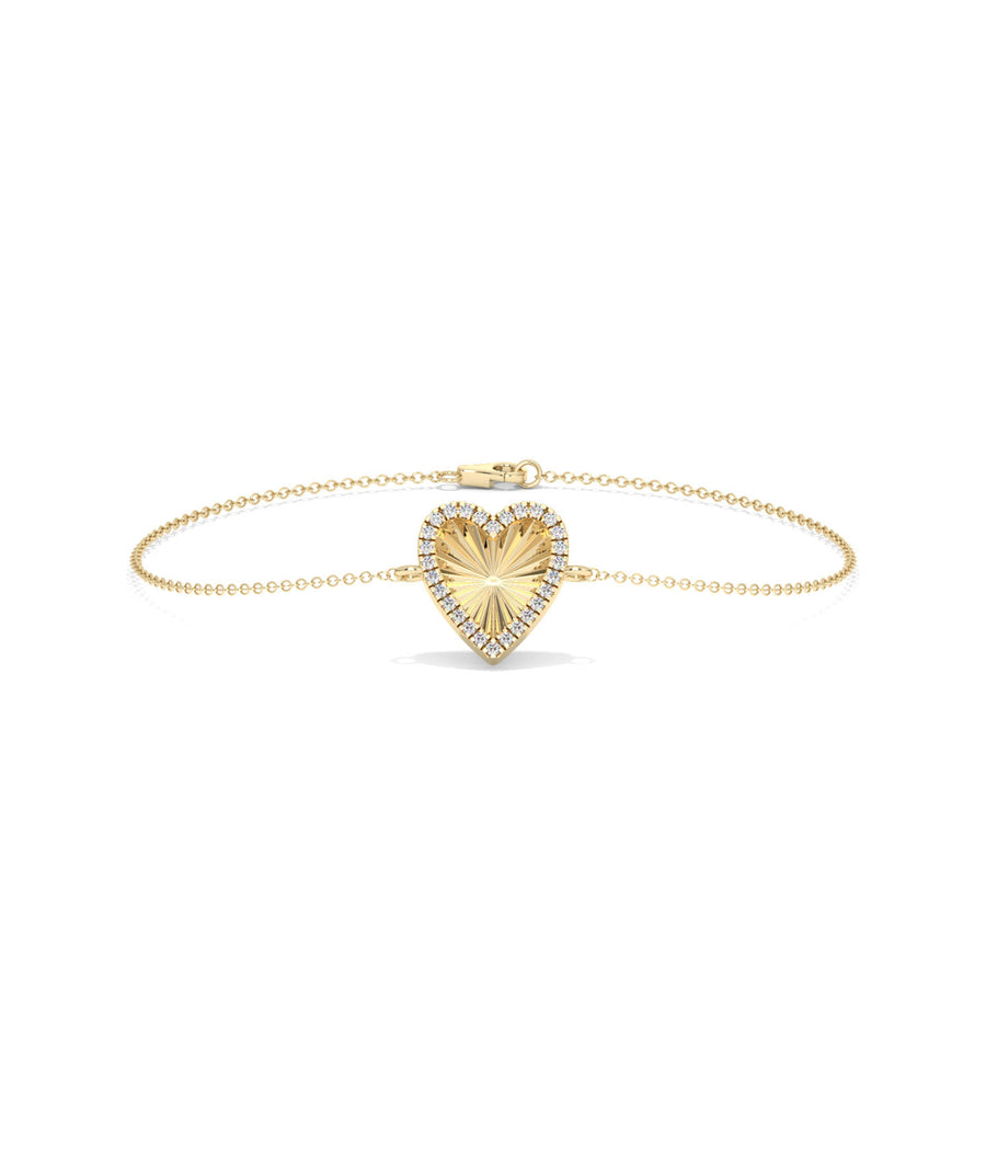Fluted Heart Diamond Bracelet media