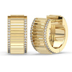 Fluted Diamond Huggie Earrings media