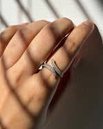 Bypass Pave Diamond Ring
