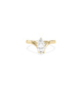 Chevron Marquise Lab Diamond Solitaire Ring