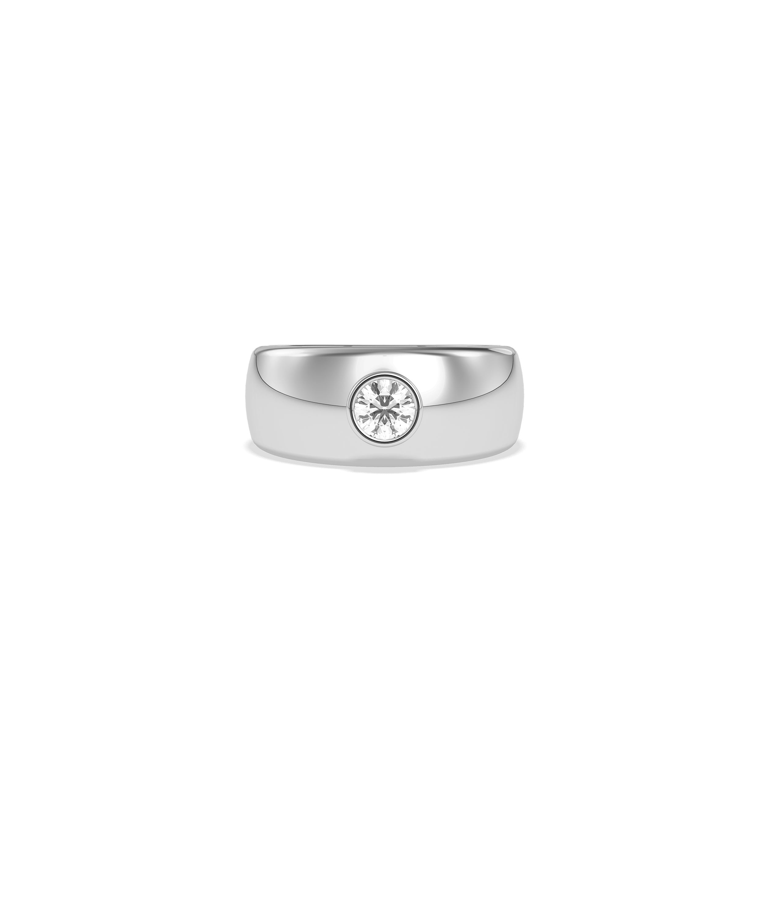 Round Bezel Solitaire Lab Diamond Band Ring media