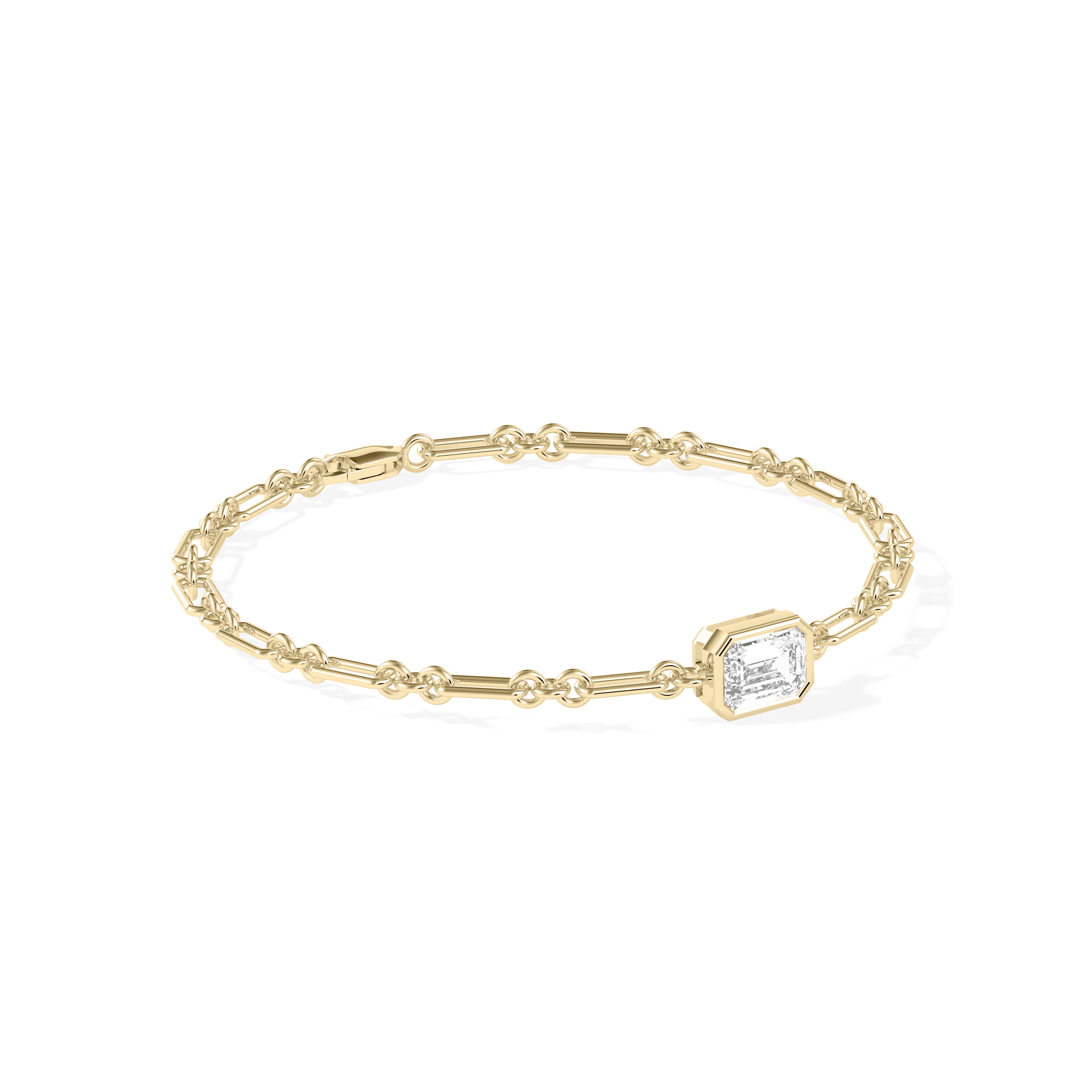 Bezel Solitaire Lab Diamond Chain Bracelet media