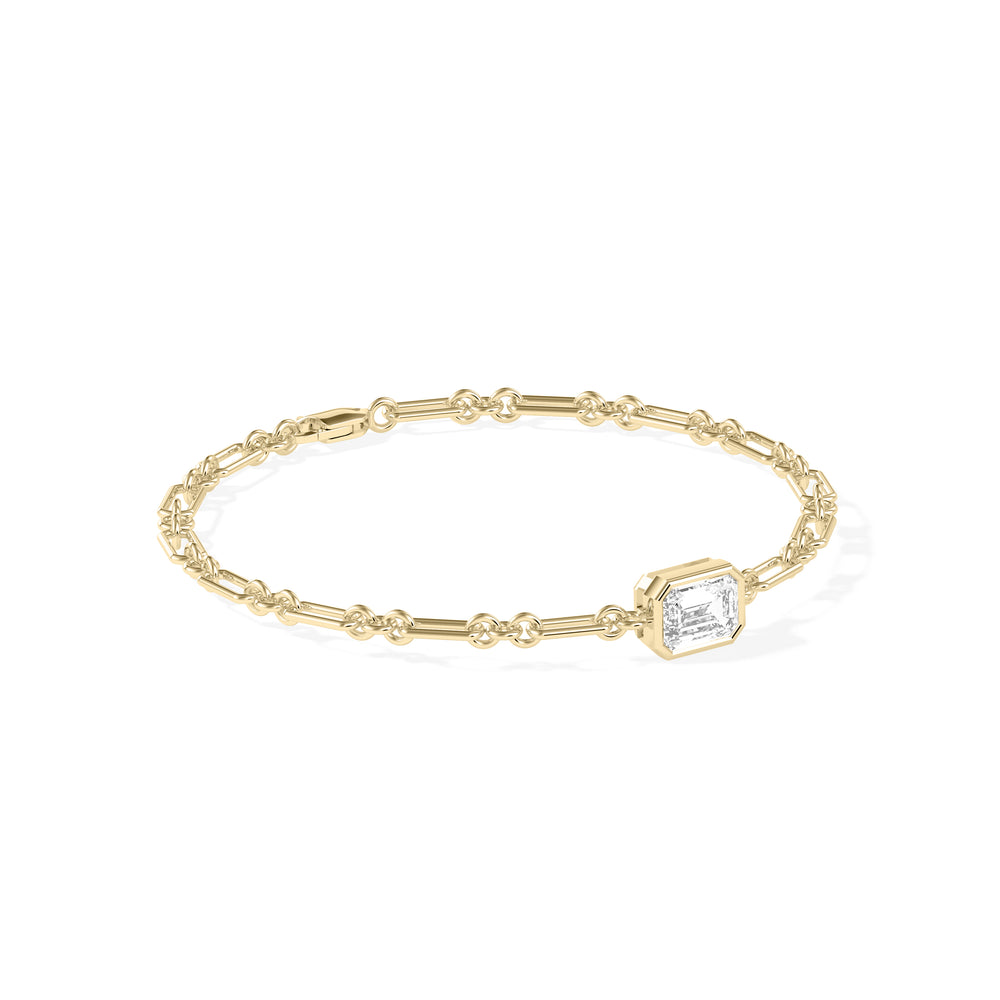 Bezel Solitaire Lab Diamond Chain Bracelet media