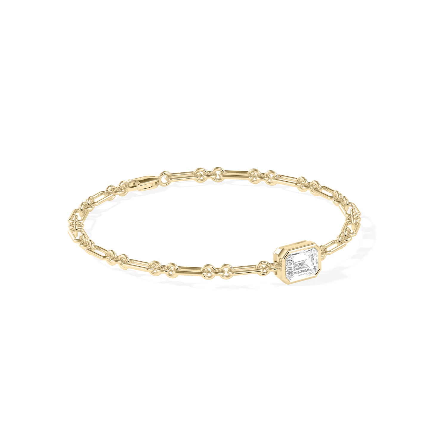 Bezel Solitaire Lab Diamond Chain Bracelet media