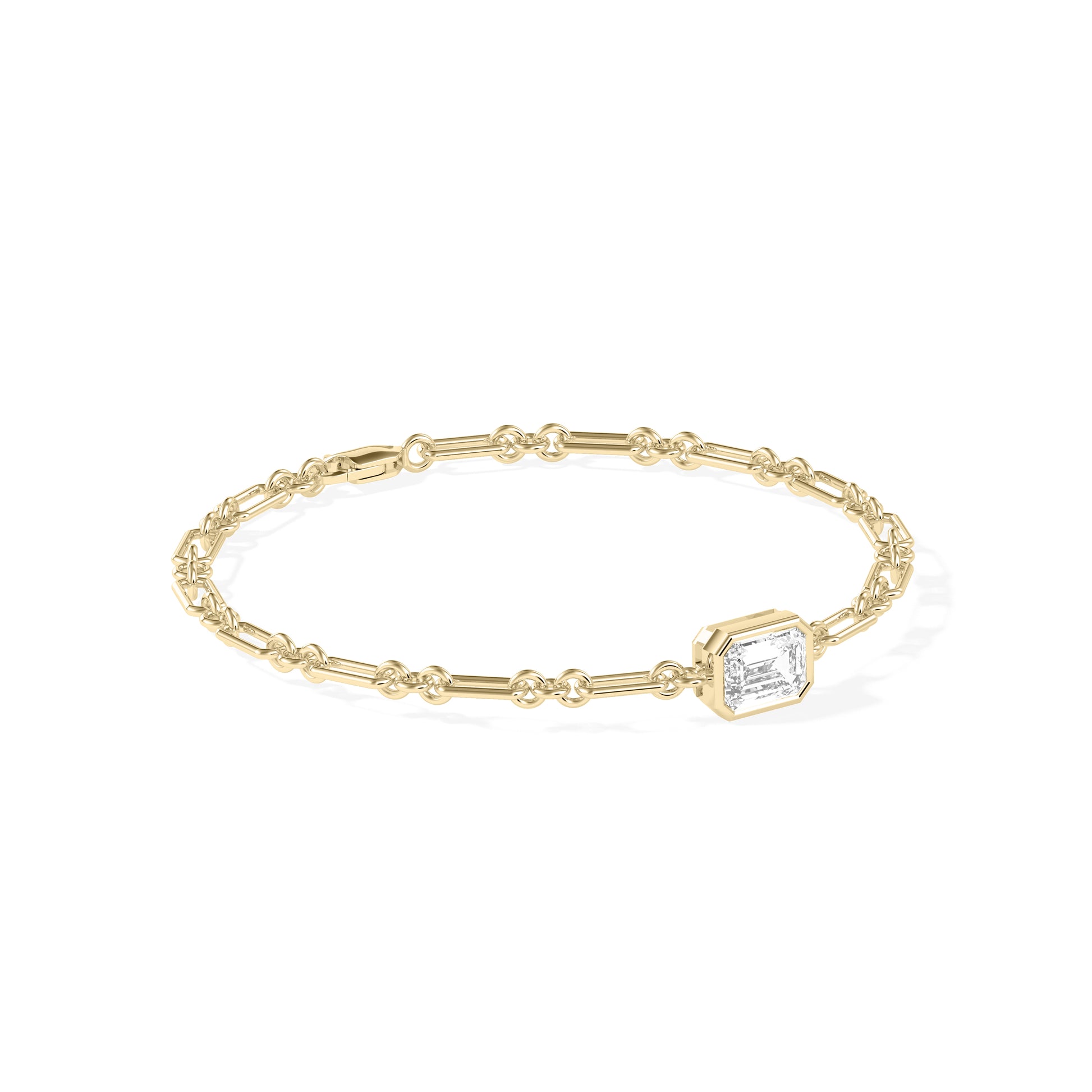Bezel Solitaire Lab Diamond Chain Bracelet media