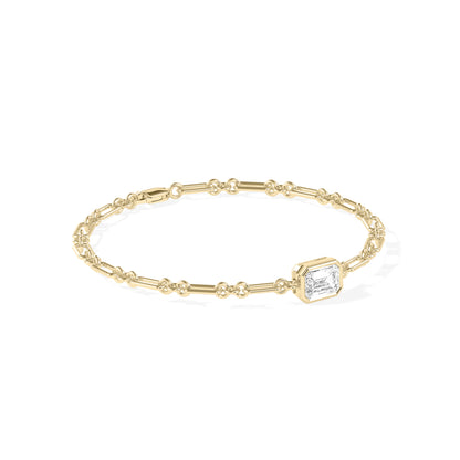 Bezel Solitaire Lab Diamond Chain Bracelet media