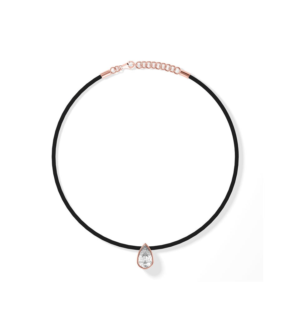 Bezel Solitaire Lab Diamond Cord Necklace media