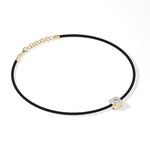 Bezel Solitaire Lab Diamond Cord Necklace media