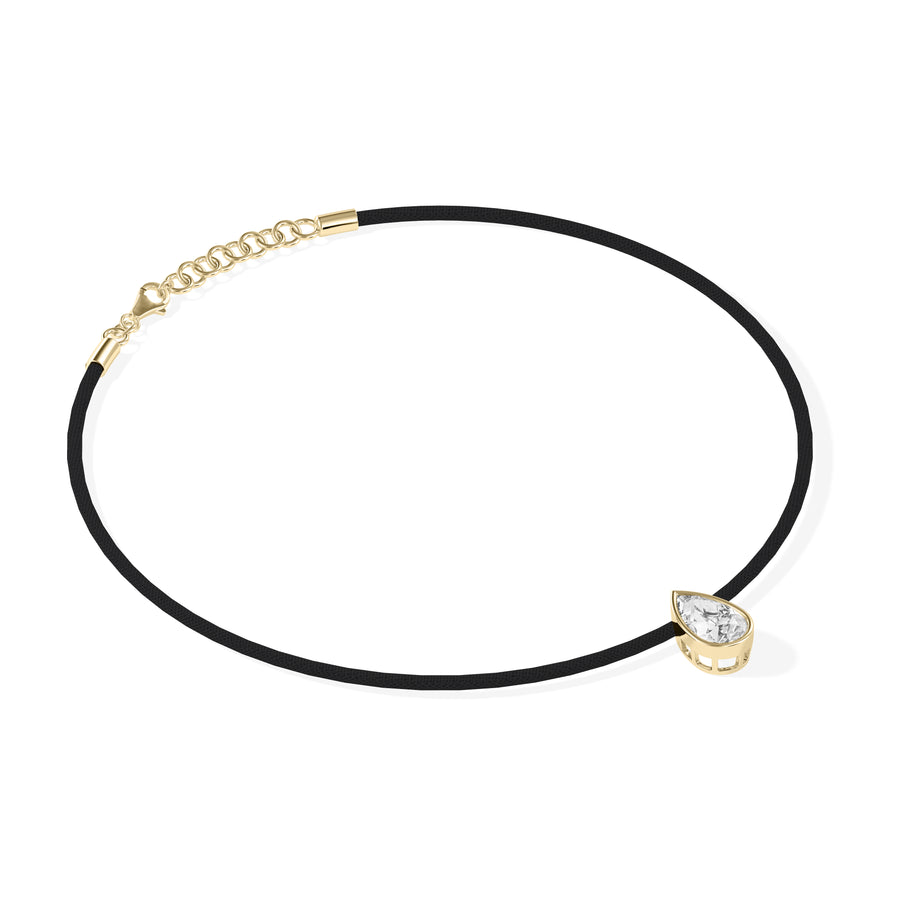 Bezel Solitaire Lab Diamond Cord Necklace media