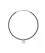 Bezel Solitaire Lab Diamond Cord Necklace media