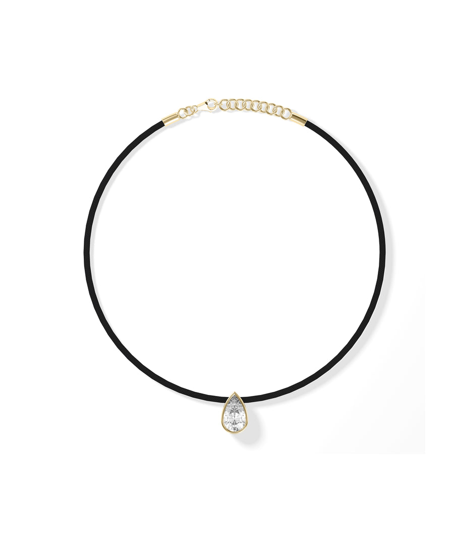 Bezel Solitaire Lab Diamond Cord Necklace media