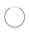 Bezel Solitaire Lab Diamond Cord Necklace