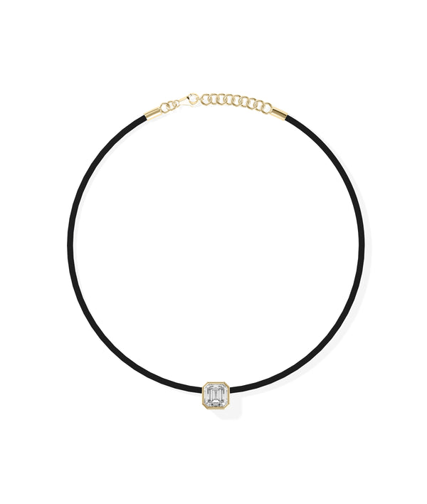 Bezel Solitaire Lab Diamond Cord Necklace media