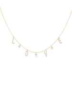 LOVE station necklace in 14K solid yellow gold dainty style