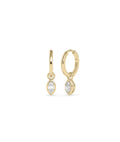 Marquise Bezel Set Diamond Dangle Earrings