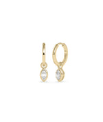 Marquise bezel set diamond dangle earrings in 14K solid gold