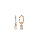 Marquise bezel set diamond dangle earrings in 14K solid gold