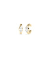 Pair of 14k yellow gold ear cuffs each set with a marquise-cut diamond center stone