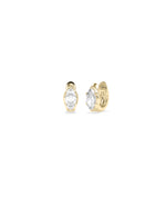 Marquise lab diamond huggie hoop earrings in 14K yellow gold