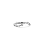 Marquise wave diamond band ring in 14K solid white gold