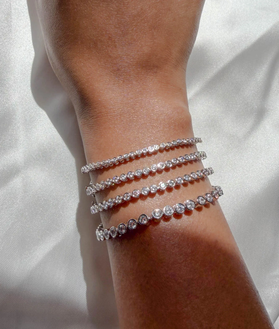 Bezel Diamond Tennis Bracelet media