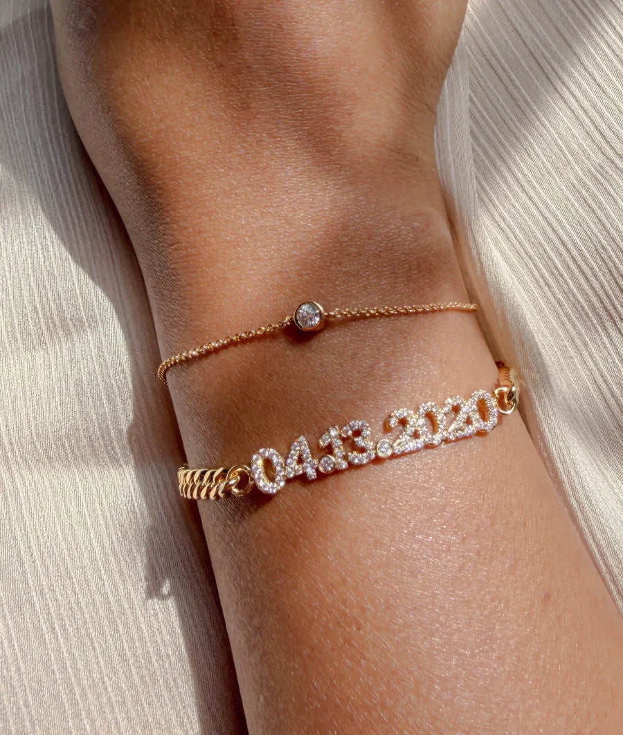 Diamond Bezel Solitaire Bracelet media