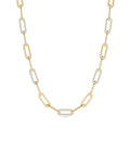 Pave Diamond Paper Clip Necklace