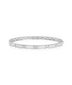 Pavé diamond station bangle bracelet in 14K white gold