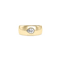 Pear Bezel Solitaire Round Lab Diamond Band Ring