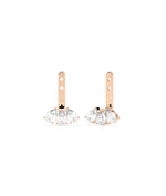 Pear cluster ear jackets in rose gold earring style