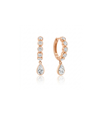 Pear lab diamond drop earrings in rose gold metal