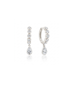 Pear lab diamond drop earrings in white gold