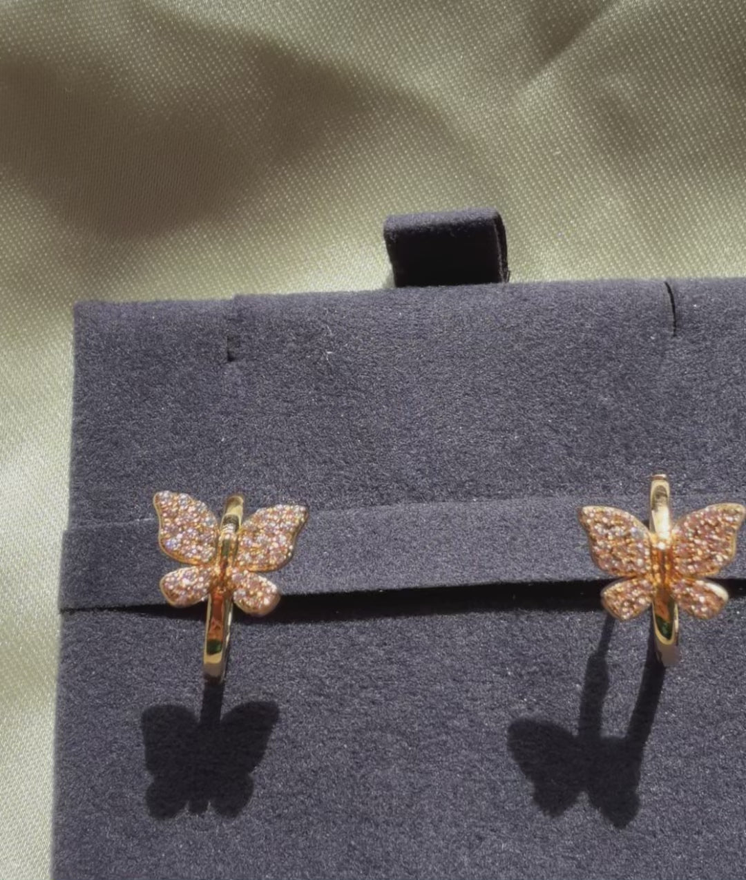 Diamond Butterfly Hoop Earring