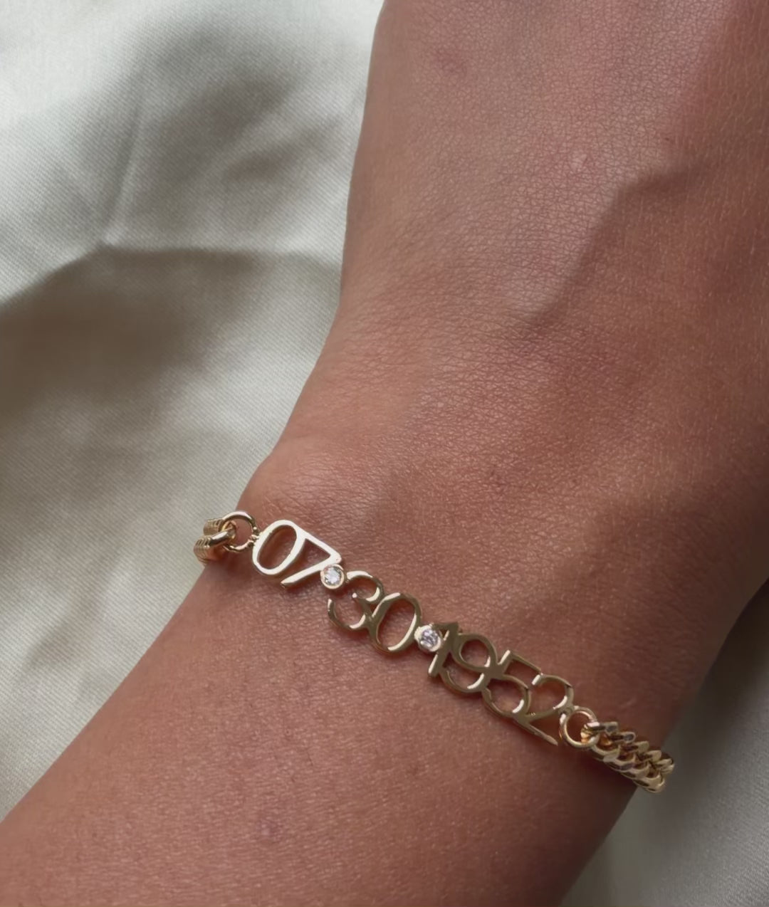 Custom Diamond Date Curb Link Bracelet