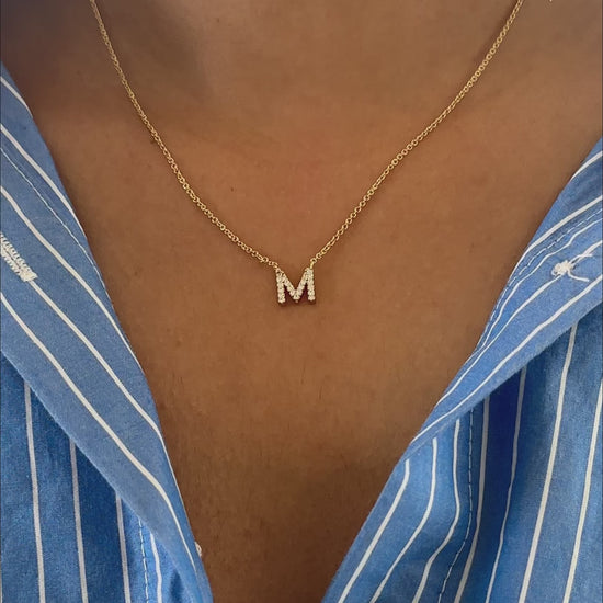 Modern initial diamond pave personalized presentation