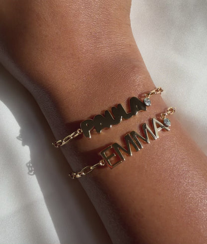 Custom Initial Paper Clip Bracelet