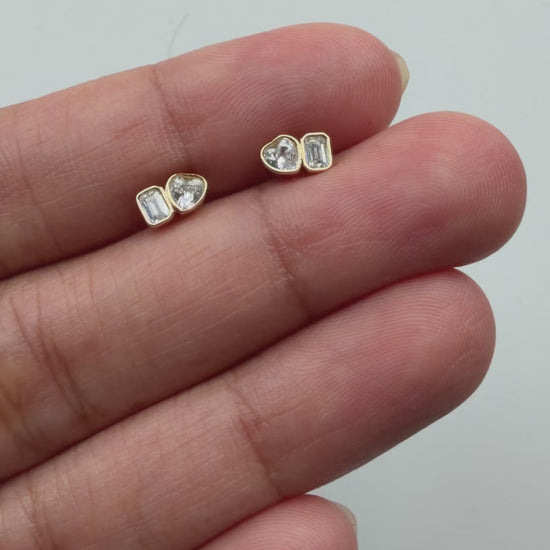 2 Stone Diamond Solitaire Stud Earring on display highlighting stunning beauty appeal