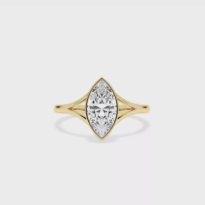 Solitaire Bezel Set Ring Statement Diamond Elegance