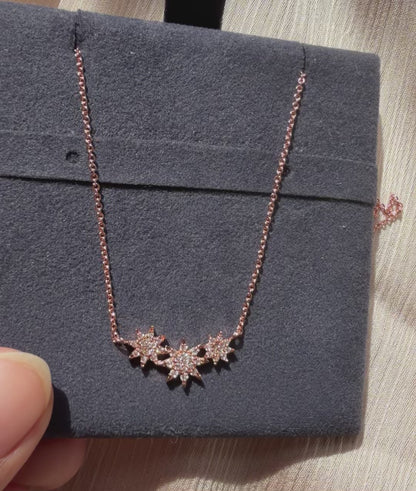 3 Star Diamond Pave Necklace