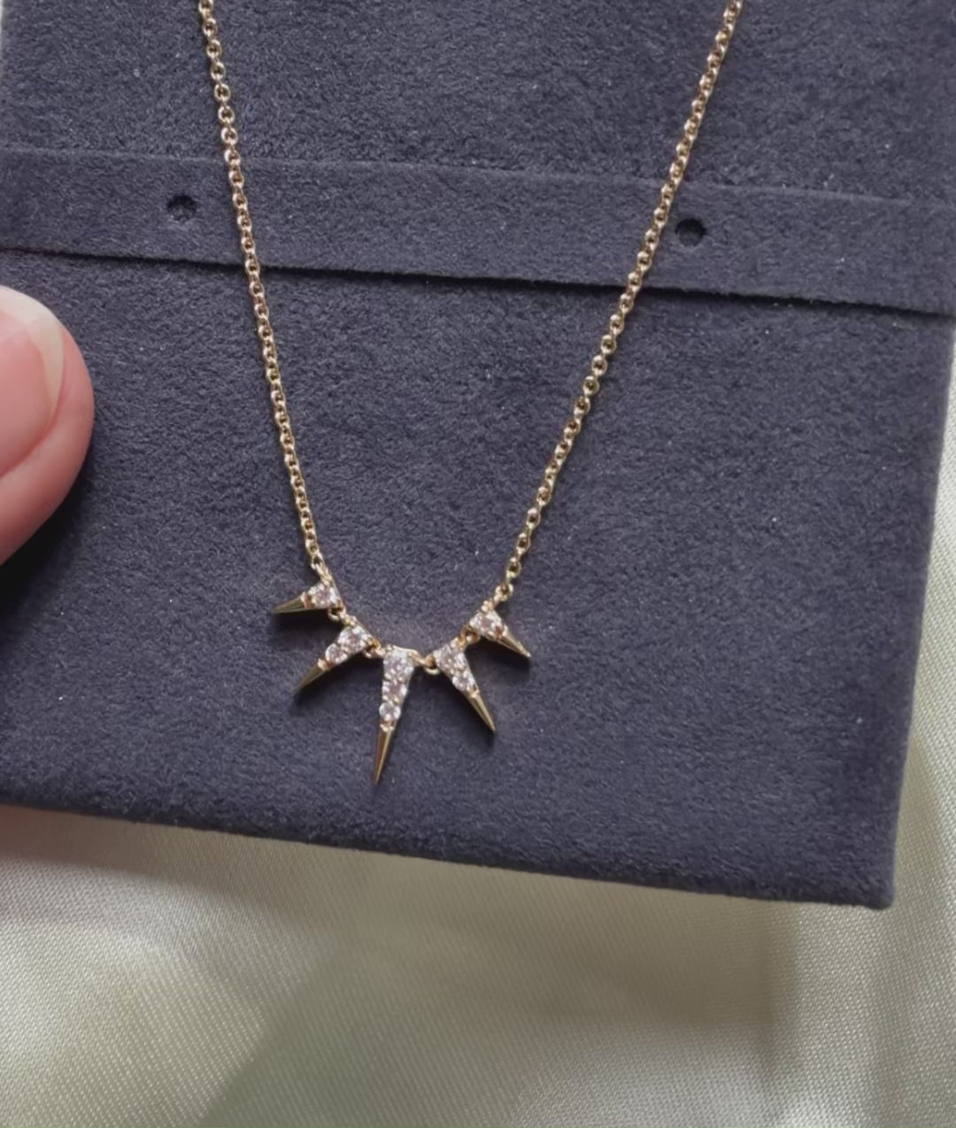 Diamond Spikes Necklace Edgy Geometric Statement Contemporary