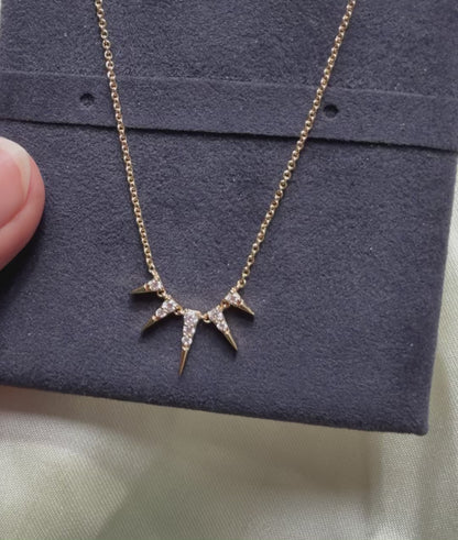 Diamond Spikes Necklace Edgy Geometric Statement Contemporary