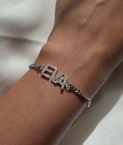 Custom Diamond Name Curb Link Bracelet
