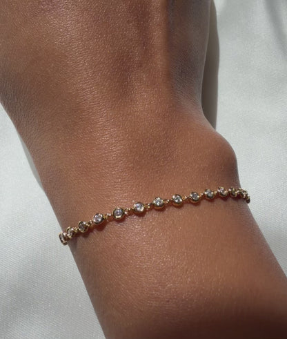 Diamond Bezel Set Link Bracelet